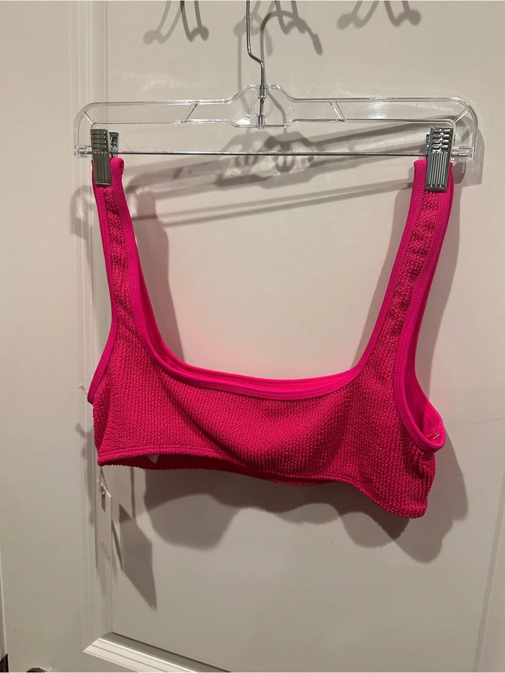 Good American Pink Glow Always Fits Scoop Bikini Top L/XL